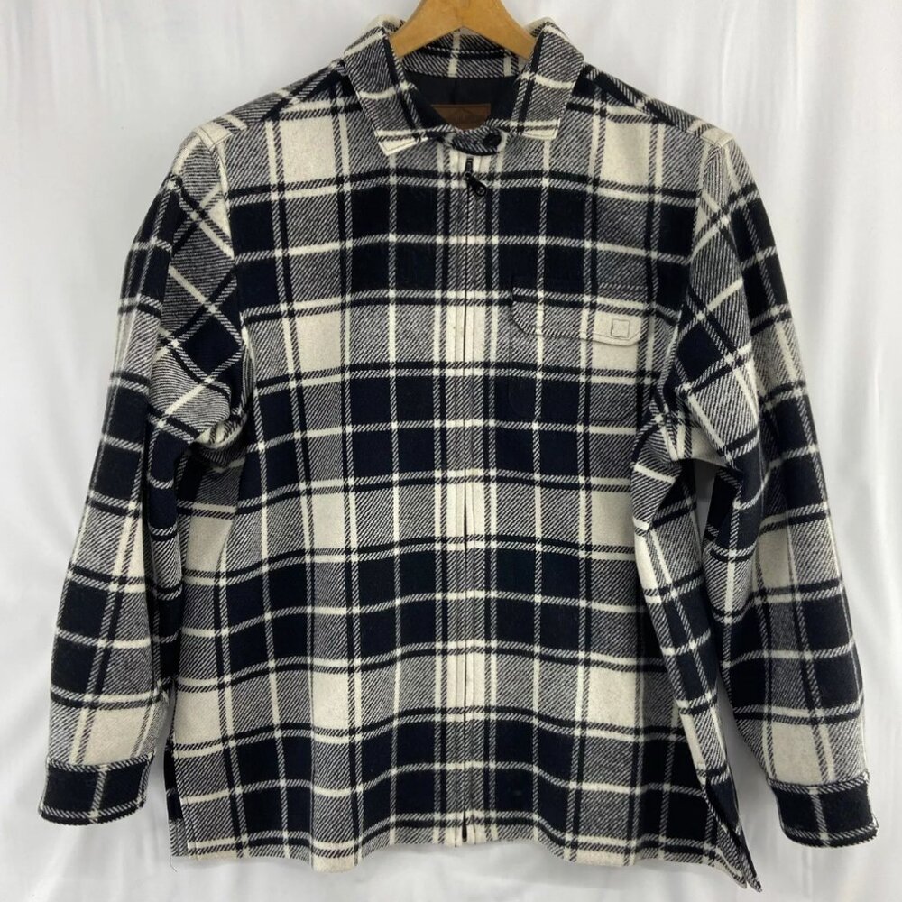 Pendleton Black White Plaid Women's Size XL Full Zip Wool Jacket